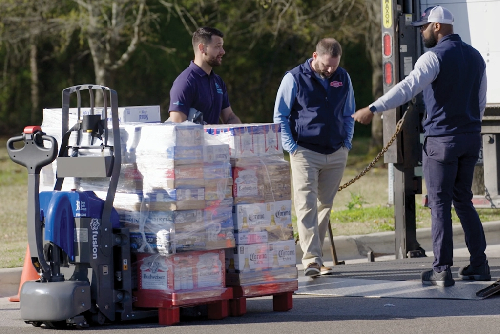 Photo of beer delivery using the Duo Lift from Rehrig Pacific Company