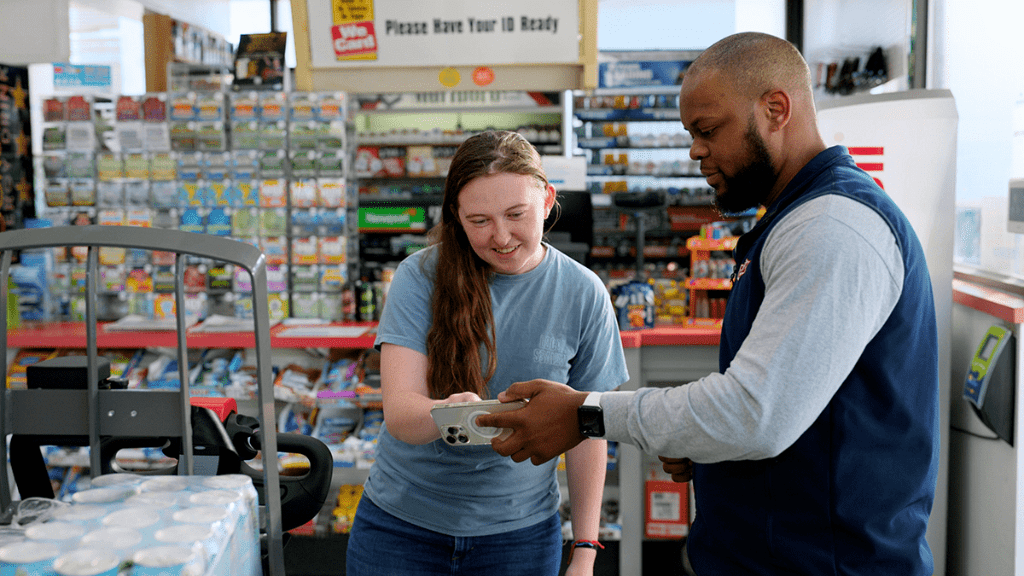 Image of delivery being signed for