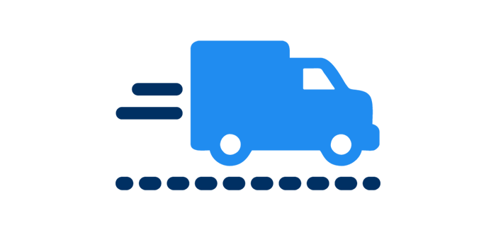 delivery truck on the road icon